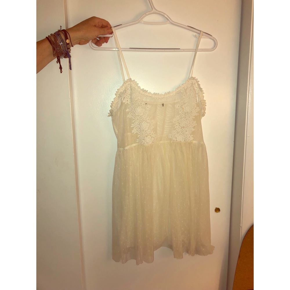 white mesh slip dress